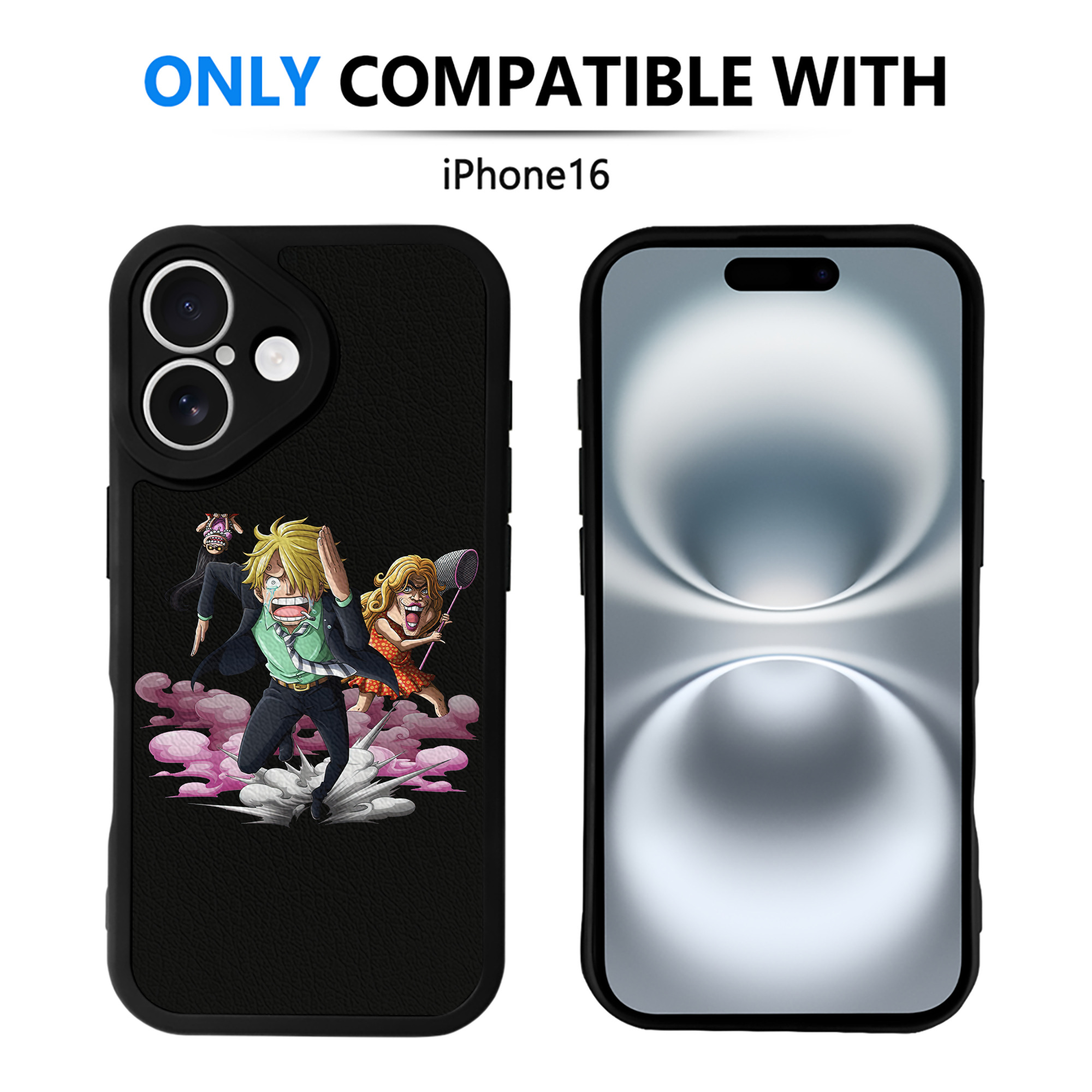 （画像用） ワンピース サンジ ONE PIECE Sanji 【iPhone 16シリーズ対応】シリコンスマホケース（レザー調） 材質：シリコン